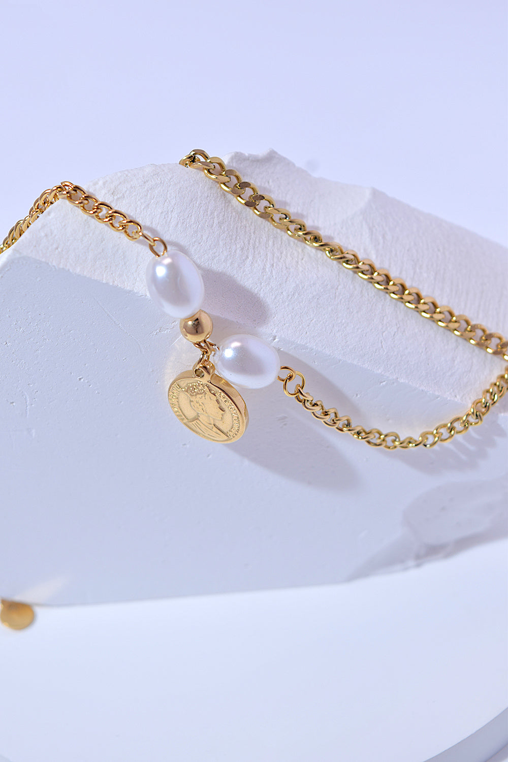 Double-Layered Coin Charm Bracelet