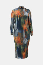 Load image into Gallery viewer, Plus Size Printed Mock Neck Maxi Dress
