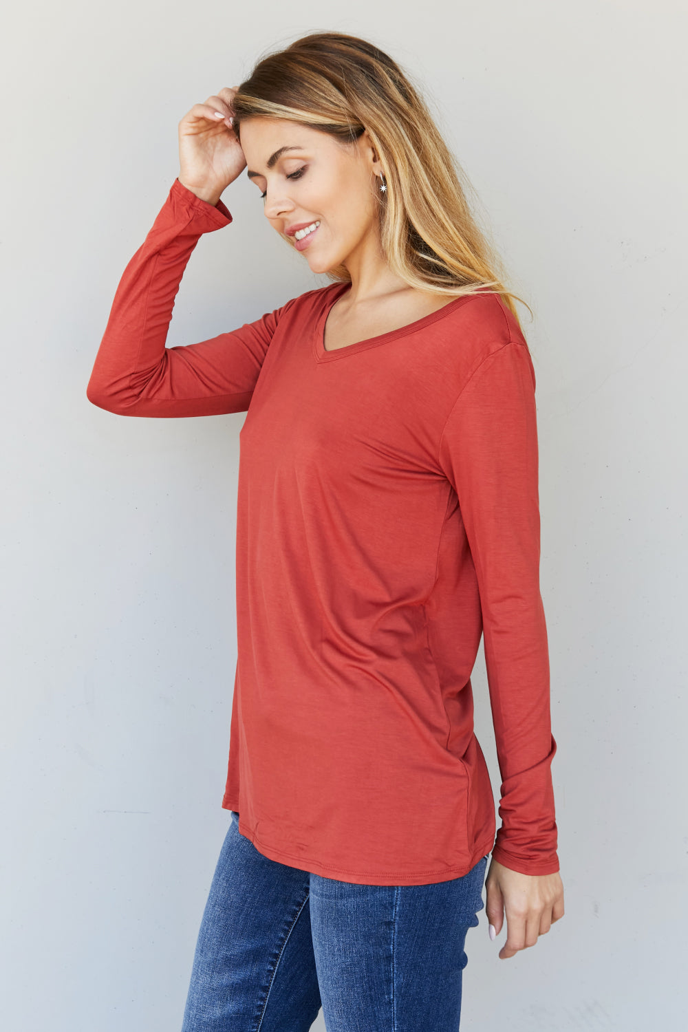 Rae Mode Over the Moon Full Size V-Neck Long-Sleeve Top