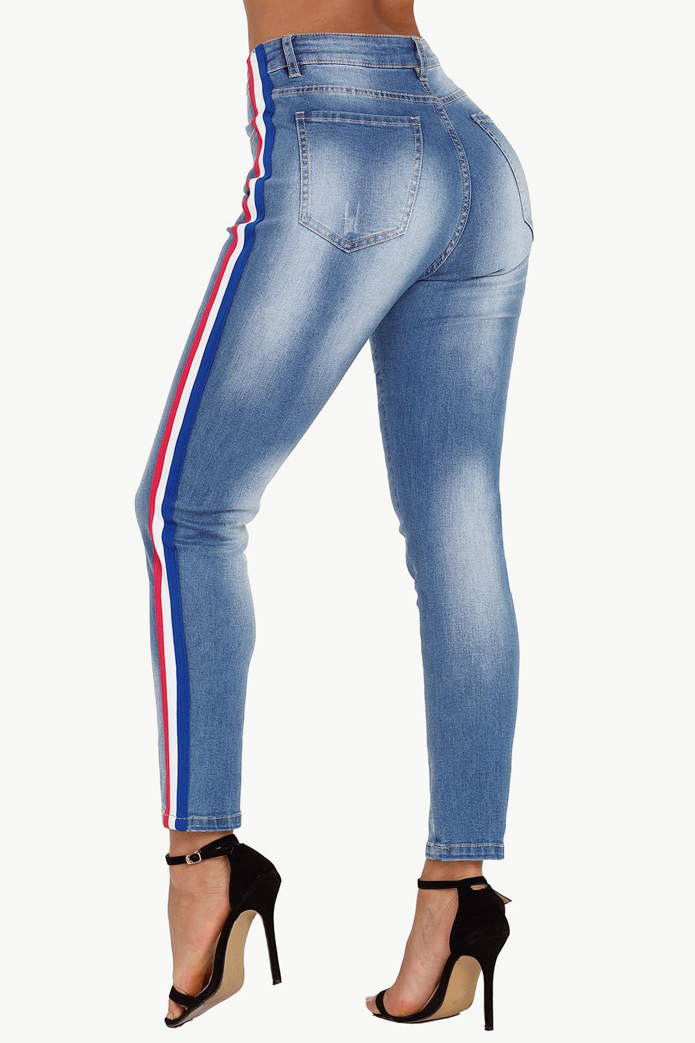 Side Stripe Skinny Jeans