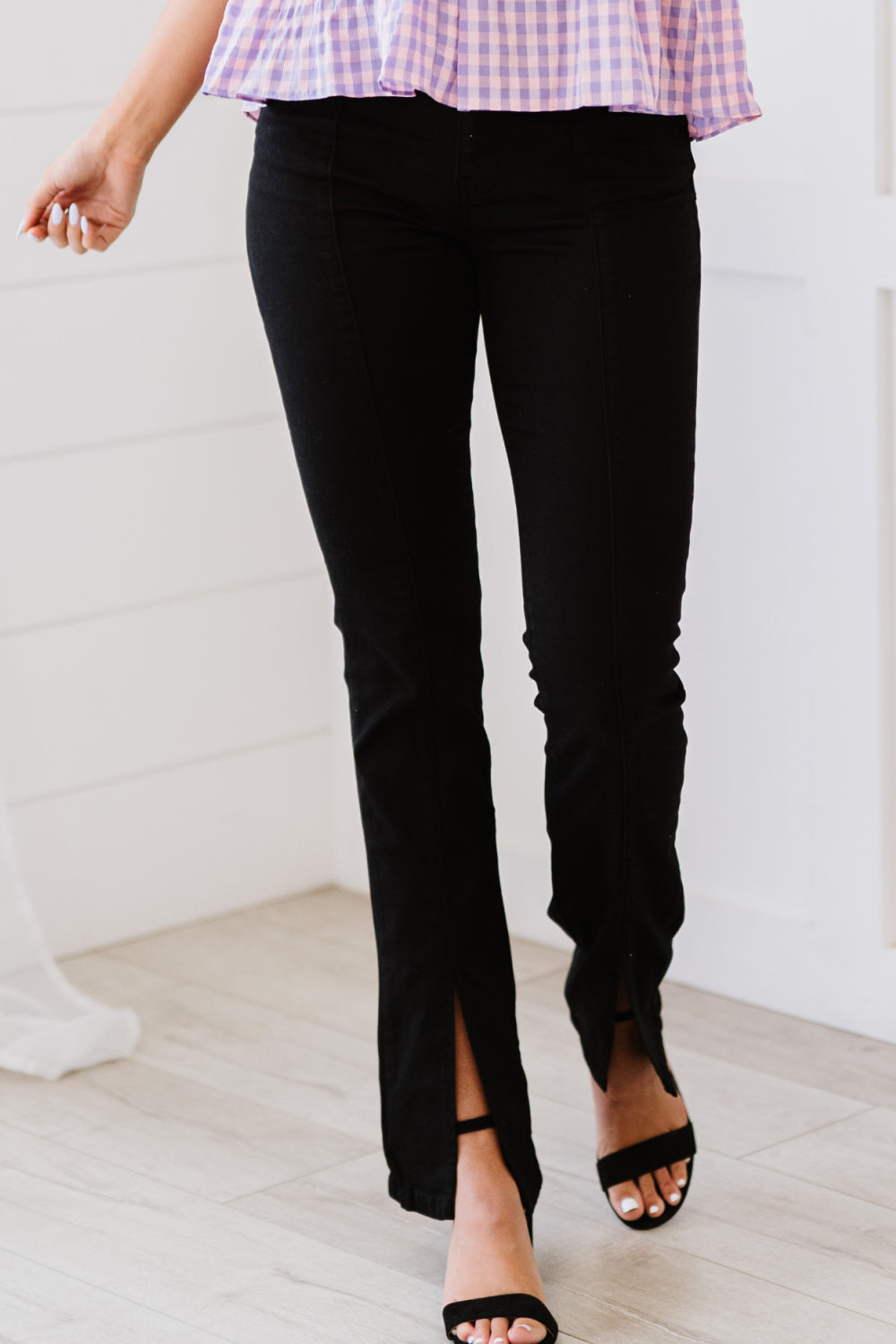 Vibrant Danielle High-Waist Slit Bootcut Jeans