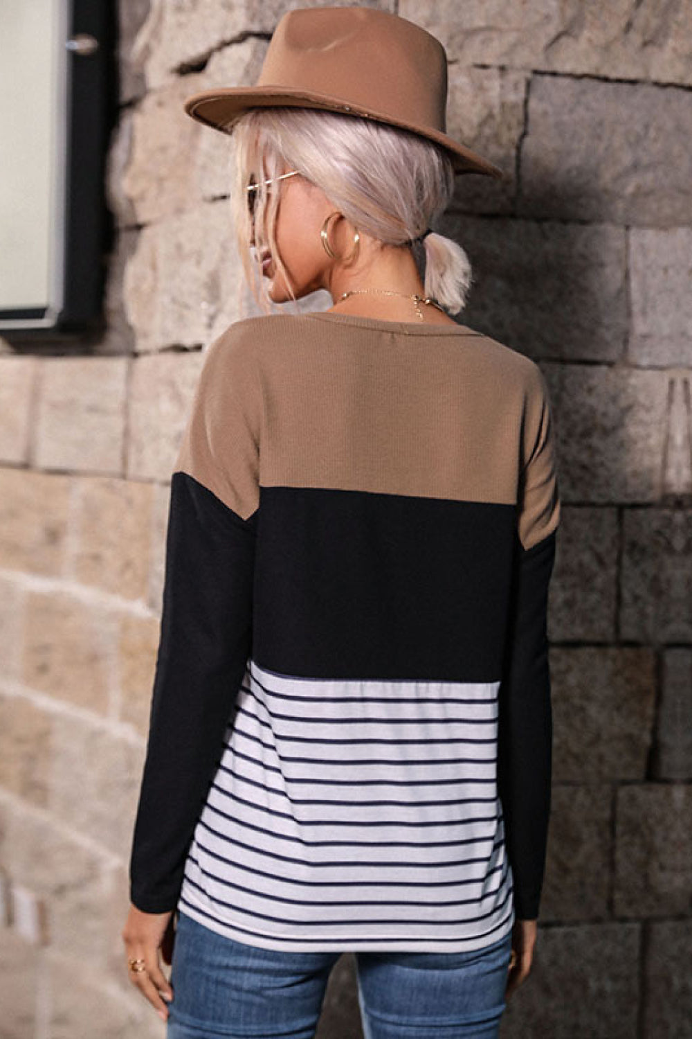 Striped Color Block Pullover