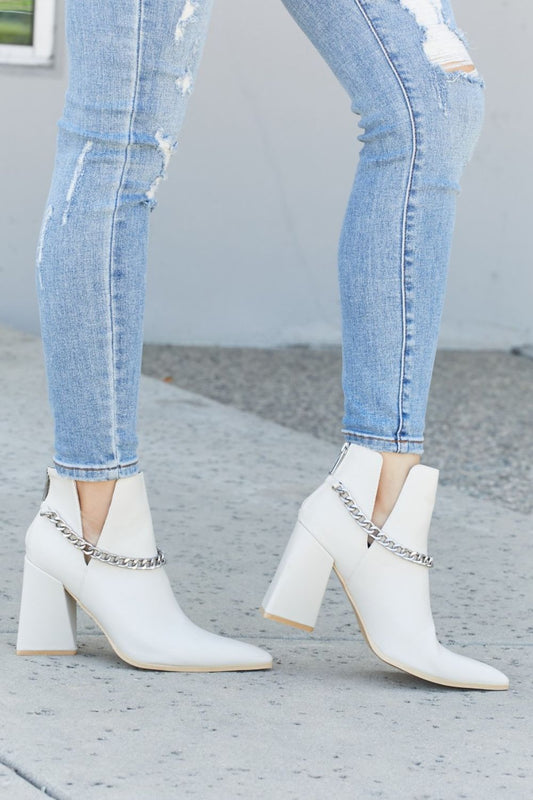 Cape Robbin Point the Way Chain Detail Ankle Booties