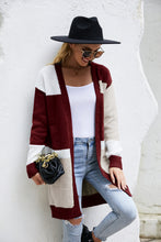 Load image into Gallery viewer, Color Block Ribbed Trim Open Front Cardigan
