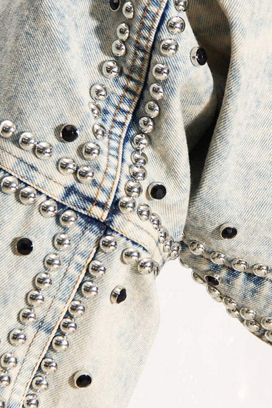 Studded Detail Denim Bolero