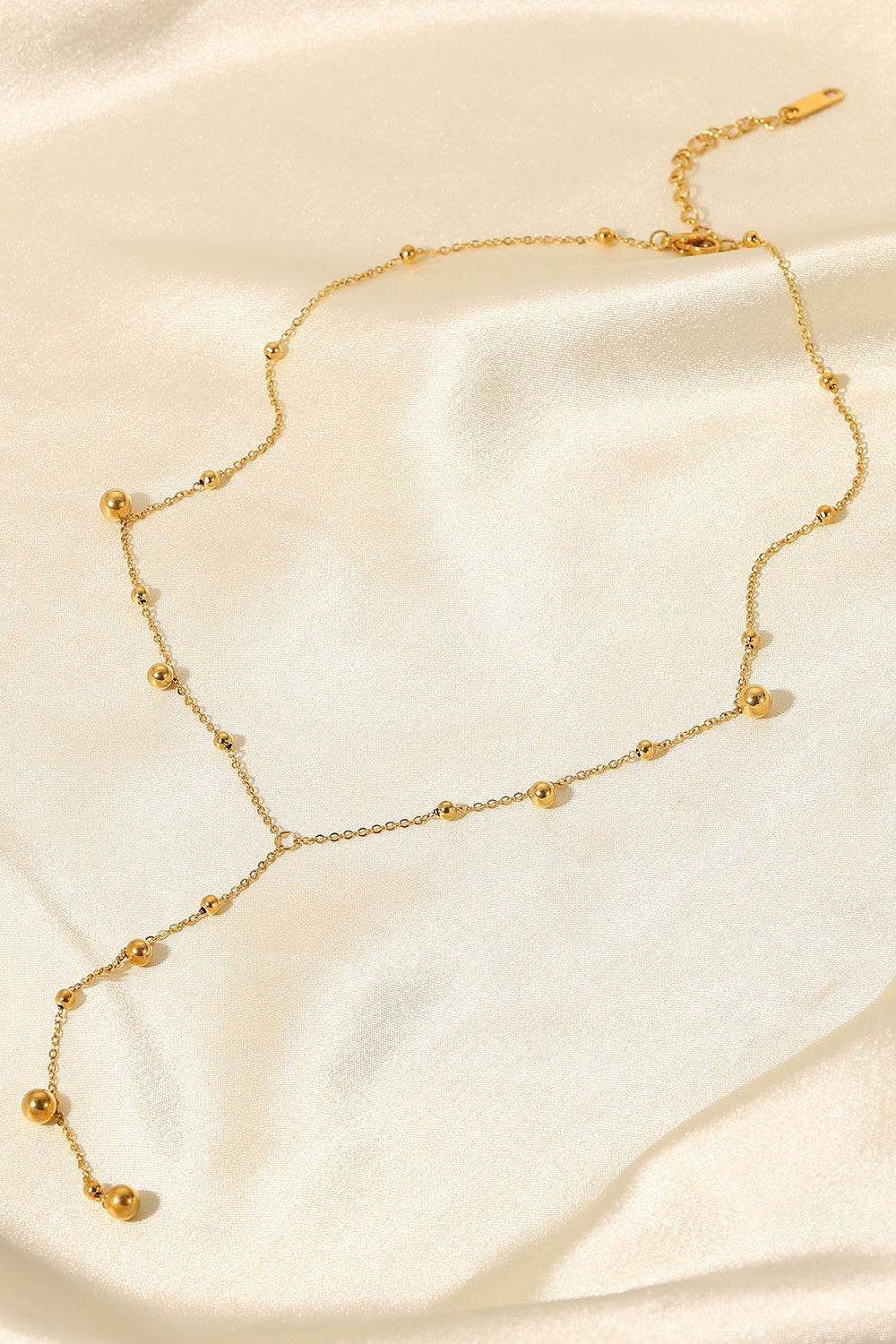 Chain-Link Bead Drop Necklace