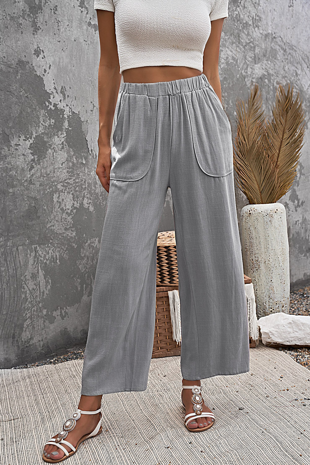 Casual Wide Legs Pants with Pockets