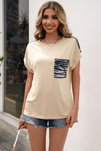 Load image into Gallery viewer, Zebra Spliced Short Sleeve Tee
