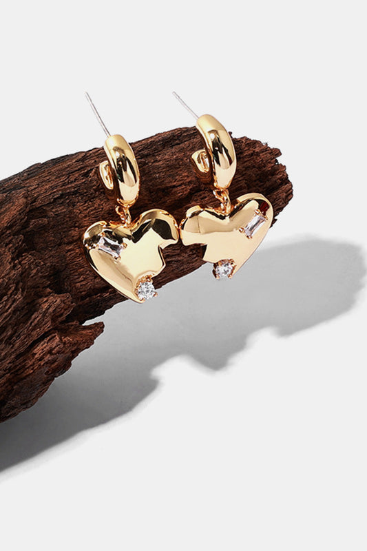 C-Hoop Heart-Shape Drop Earrings