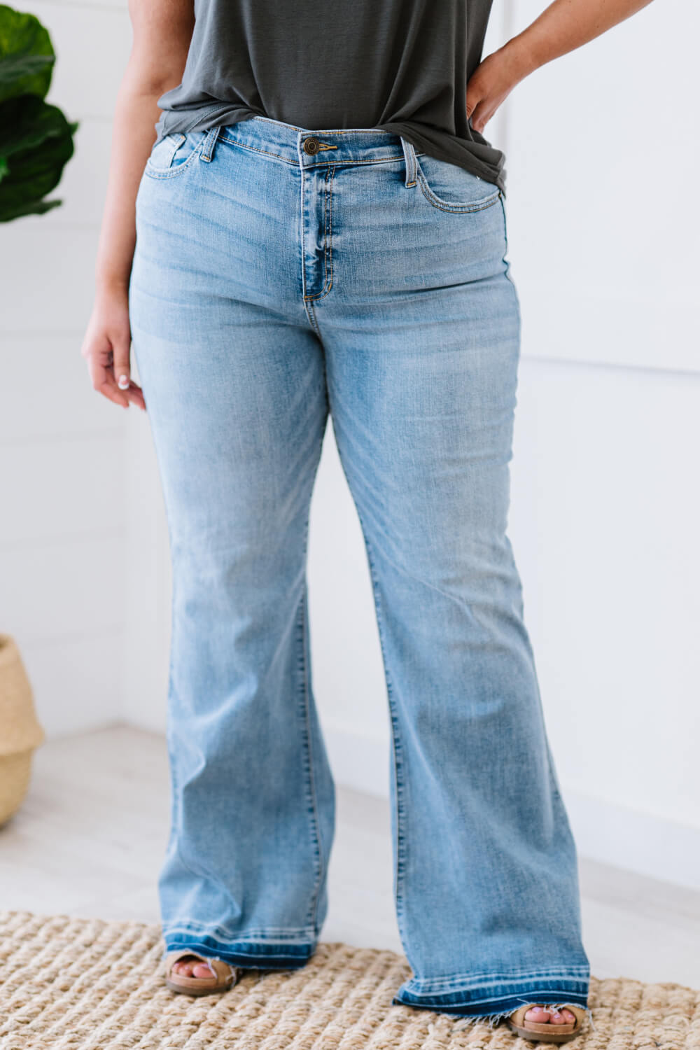 SneakPeek Fit and Flair Full Size Run Flare Jeans