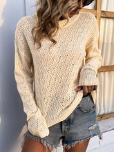 Load image into Gallery viewer, Openwork Dropped Shoulder Sweater
