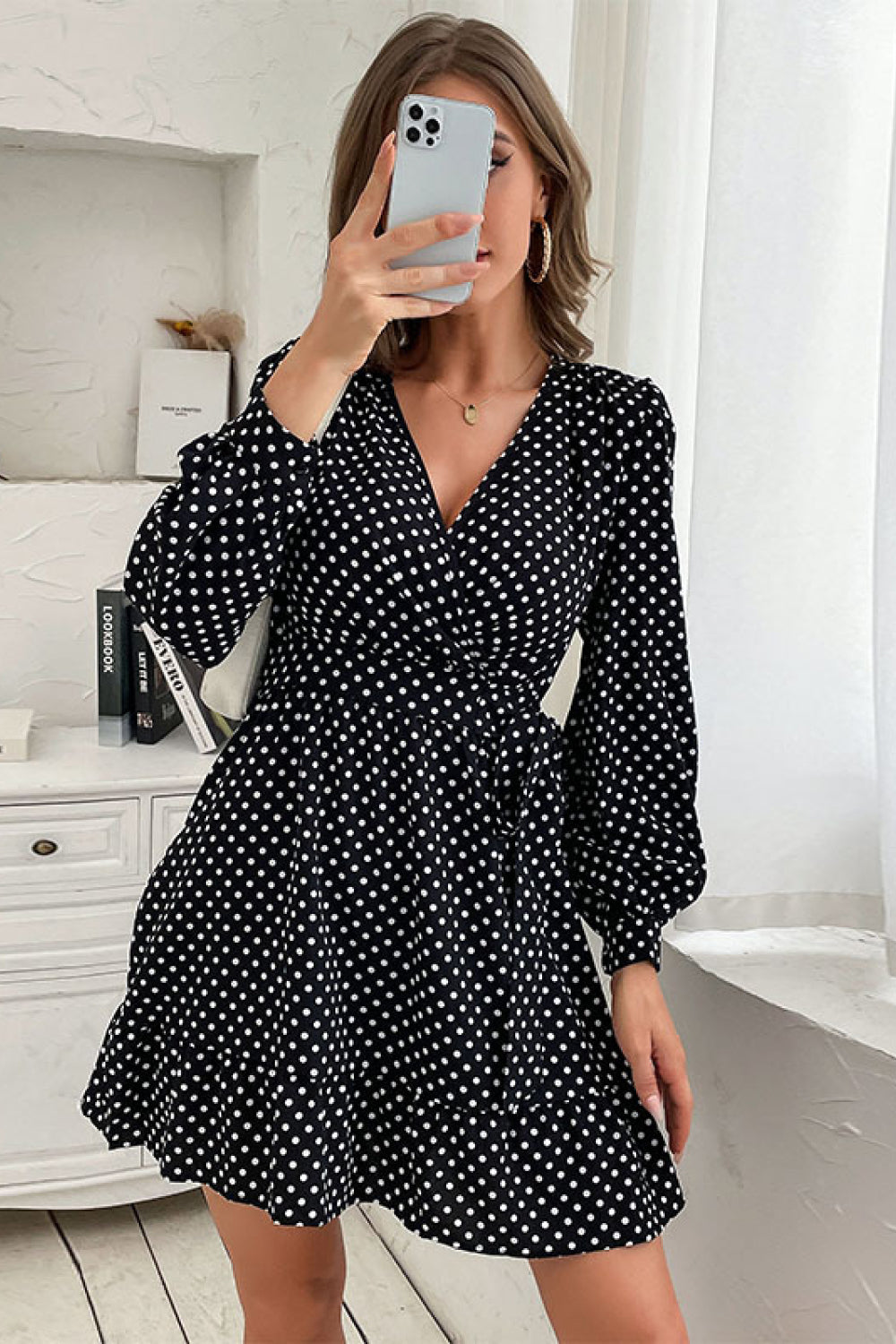 Polka Dot Wrap Robe