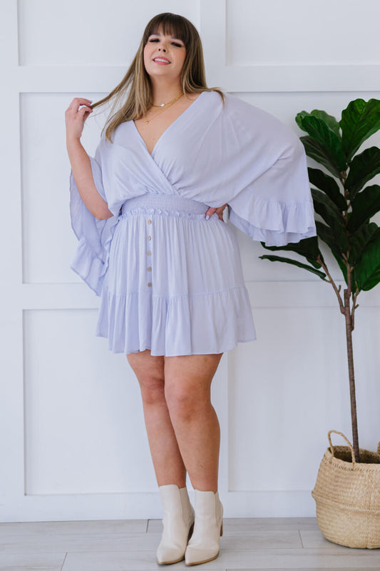 GeeGee Capturing Moments Full Size Run Kimono Sleeve Mini Dress