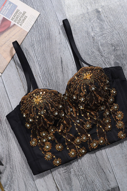 Beaded and Sequined Bustier