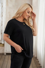 Load image into Gallery viewer, Plus Size Side Slit Round Neck T-Shirt
