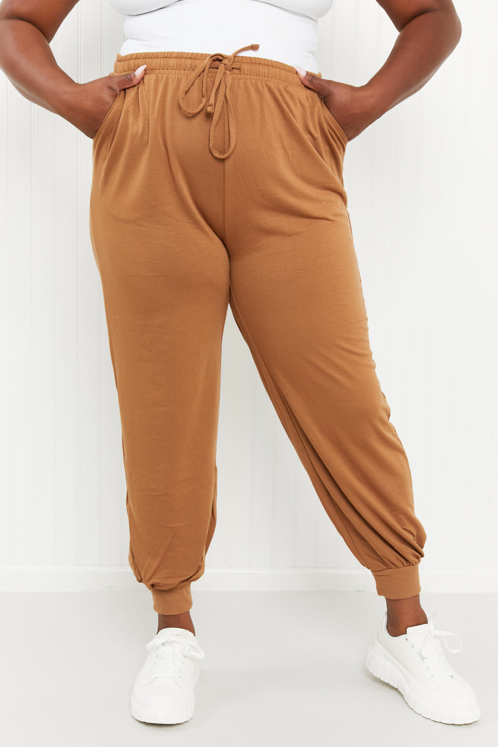 Zenana Full Size Drawstring Waist Joggers with Pockets